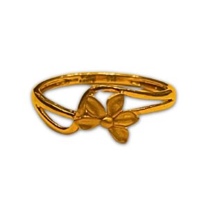 22Kt Gold Leaf Pattern Bridal Ring